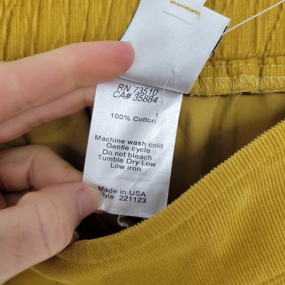 Anthropologie Ivy Jane corduroy wide leg flare pants cotton goldenrod yellow 70 - Picture 5 of 7